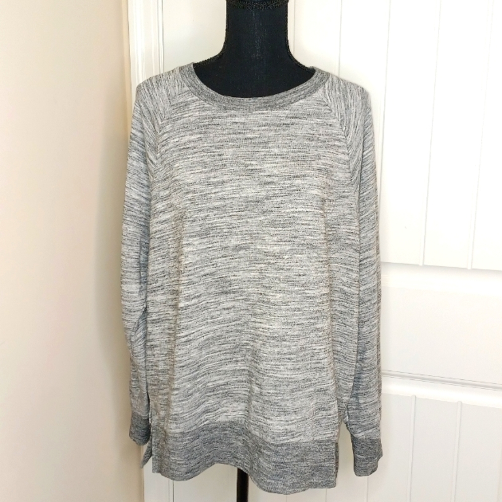 Pink by Victoria's Secret Heathered Terry Crew Neck Sweatshirt Sz Medium Gray